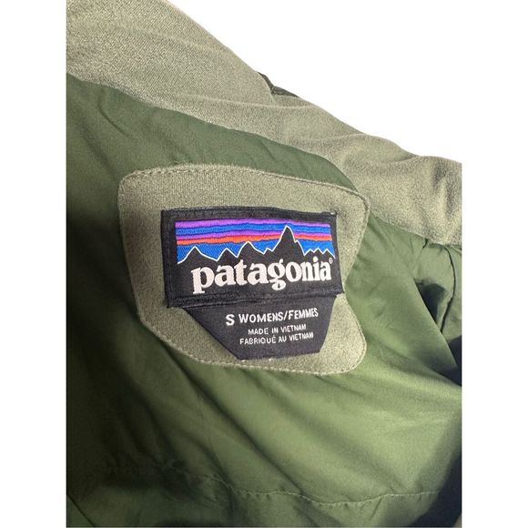 Patagonia Women's Radalie Parka Sz‎ Small Quilted Nomad Green Insulated Jacket - Picture 5 of 10